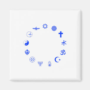 Religies van het World Blue Magneet
