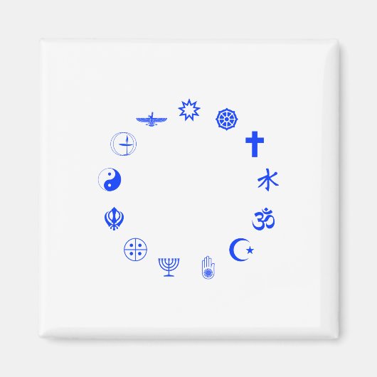 Religies van het World Blue Magneet (Voorkant)