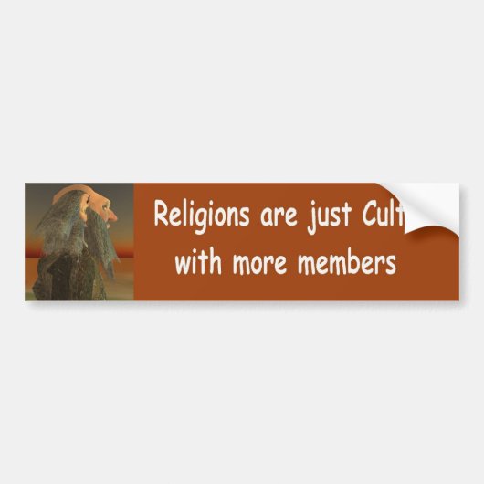 religies zijn gewoon sekten bumpersticker (Voorkant)