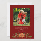 Religieus 2 Foto Woodland Botanische Kerstmis Feestdagenkaart (Achterkant)