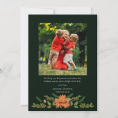 Religieus 2 Foto Woodland Botanische Kerstmis Feestdagenkaart (Achterkant)