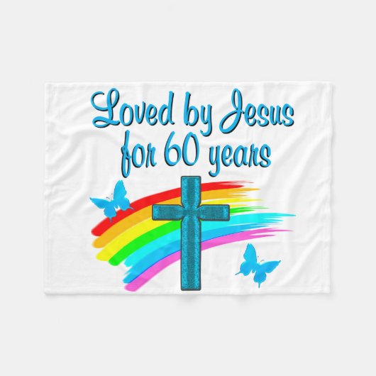 RELIGIEUS 60 JAAR OUD FLEECE DEKEN (Voorkant (Horizontaal))