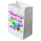 RELIGIEUS 65E VERJAARDAG VLINDER ONTWERP MEDIUM CADEAUZAKJE (Voorkant Gekanteld)