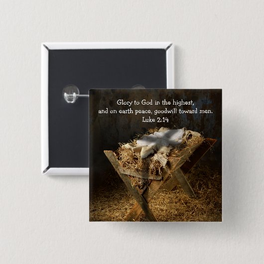 Religieus aangepaste kerst Button (Voorkant /achterkant)