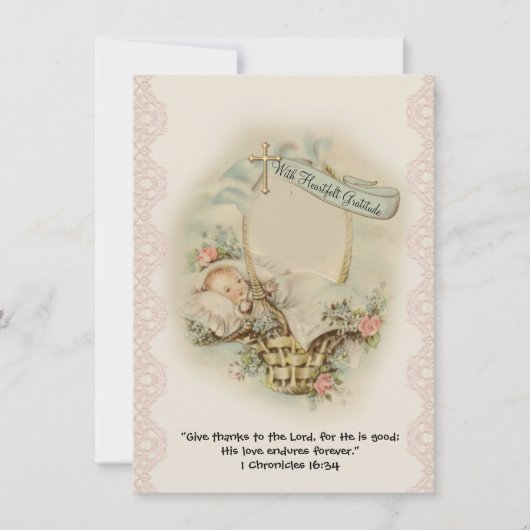 Religieus Baby shower Dank u  Bedankkaart (Voorkant)