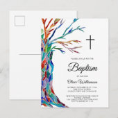 Religieus baptisme - Briefkaart voor uitnodiging (Voorkant / Achterkant)