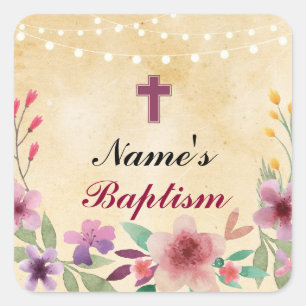 Religieus baptisme Naam Stickers Heilige Kruislabe