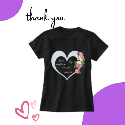 Religieus Bijbelvers, Roze Cluster Scrapbook T-shirt