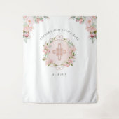 Religieus, blozend, perzikroze gouden fotobackdrop wandkleed (Voorkant)