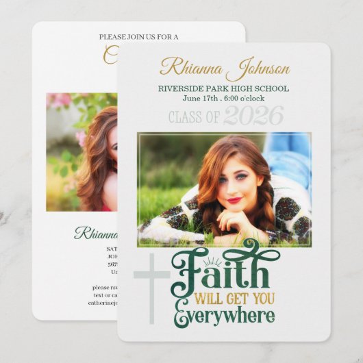 Religieus Christelijk Afstuderen Klasse van 2022 F Kaart (Voorkant / Achterkant)