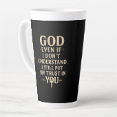 Religieus christelijk geloof citaat latte mok (Linkerhoek)