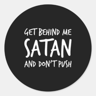 Religieus Christelijk Jezus Ga Weg Satan En Ronde Sticker