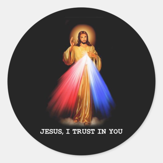 Religieus Christelijk Jezus Ik vertrouw op jou Rel Ronde Sticker (Voorkant)
