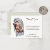 Religieus Christelijk Katholiek bedankje Notitiekaartje (Voorkant / Achterkant in situ)