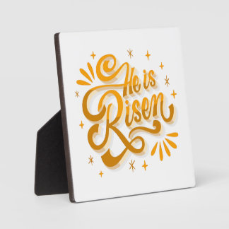 Religieus citaat Hij is verrezen Fotoplaat