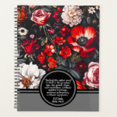 Religieus citaat met rode bloem William Morris Art Planner (Voorkant)