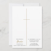 Religieus Cross Katholiek Script Doop Foto Kaart (Voorkant)