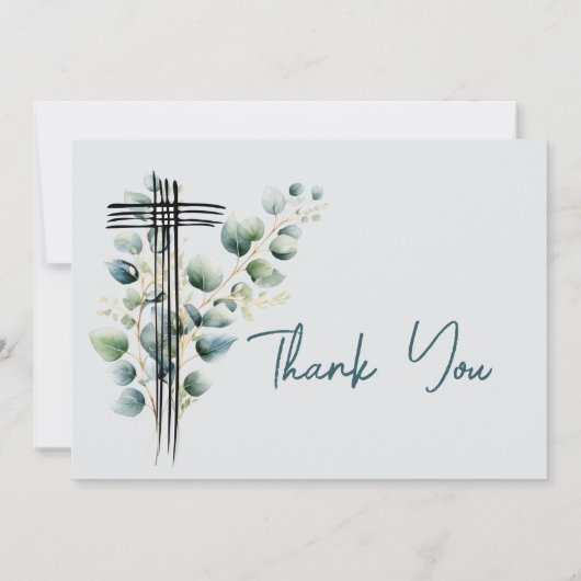 Religieus Dank u Foto Boy Botanische Cross Kaart (Achterkant)