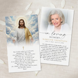 Religieus De Here Gebed Jezus Condoleancekaart Visitekaartje