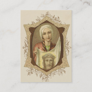 Religieus gebed in St. Veronica Veil van Jezus Visitekaartje
