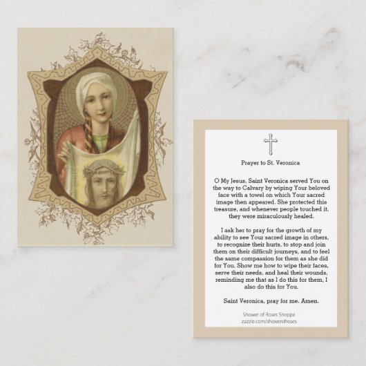 Religieus gebed in St. Veronica Veil van Jezus Visitekaartje (Voorkant / Achterkant)