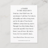 Religieus gebed tot het Heilig Hart Kind Jezus Plaatskaartje (Achterkant)