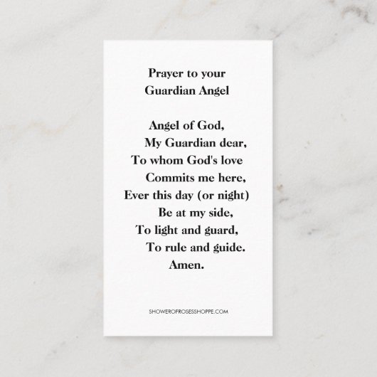 Religieus gebed voor de Heilige Engel Heilige Stoe Plaatskaartje (Achterkant)