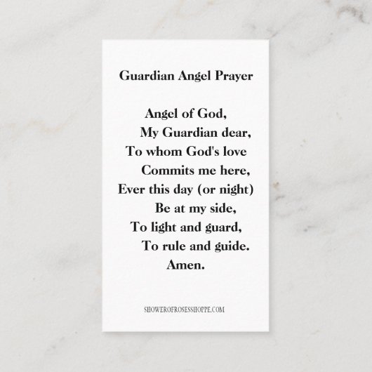 Religieus gebed voor de Heilige Engel Heilige Stoe Plaatskaartje (Achterkant)