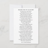 Religieus gebed voor katholieke misdienaar kaart (Achterkant)