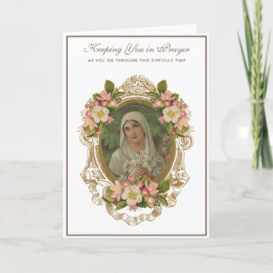 Religieus gebed voor U Maagd Maria Vintage Kaart