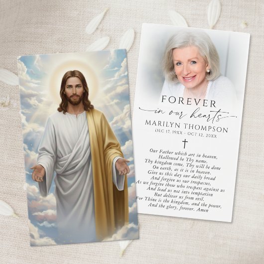 Religieus Gebedskaartje met het Onze Vader Jezus G Visitekaartje