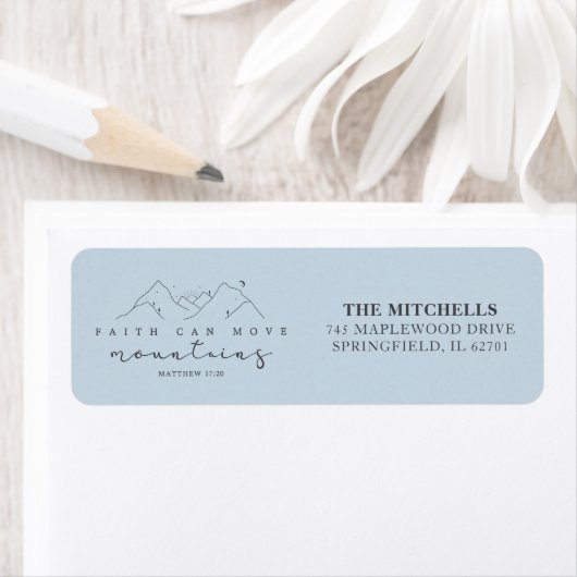 Religieus geloof beweegt bergen moderne Boho gewoo Etiket (Insitu)