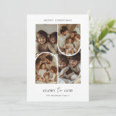 Religieus geloof Glorie aan God Kerstboog Foto Feestdagenkaart (Staand voorkant)