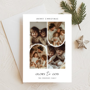 Religieus geloof Glorie aan God Kerstboog Foto Feestdagenkaart