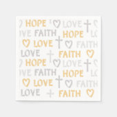 Religieus geloof houdt van hoop goud zilver servet (Voorkant)