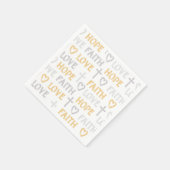 Religieus geloof houdt van hoop goud zilver servet (Hoek)