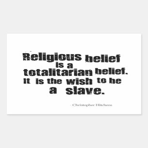 Religieus geloof is een totalitair geloof. rechthoekige sticker