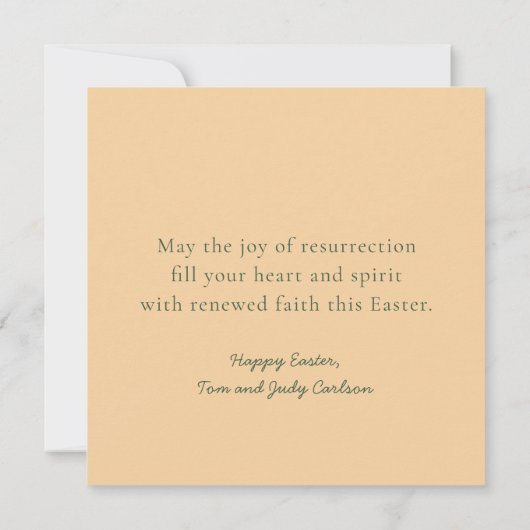 Religieus Gelukkig Pasen Waterverf Bloemen Kruis Kaart (Achterkant)