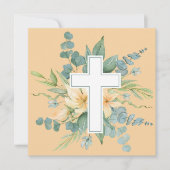 Religieus Gelukkig Pasen Waterverf Bloemen Kruis Kaart (Voorkant)