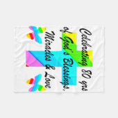 RELIGIEUS GEPERSONALISEERD 80E VERJAARDAG ONTWERP FLEECE DEKEN (Voorkant (Horizontaal))