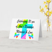 RELIGIEUS GEPERSONALISEERD 80E VERJAARDAG ONTWERP KAART (Gele Bloem)