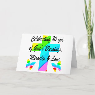 RELIGIEUS GEPERSONALISEERD 80E VERJAARDAG ONTWERP KAART
