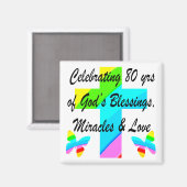 RELIGIEUS GEPERSONALISEERD 80E VERJAARDAG ONTWERP MAGNEET (Voorkant / Achterkant)