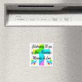 RELIGIEUS GEPERSONALISEERD 80E VERJAARDAG ONTWERP MAGNEET (Insitu (Vaatwasser))