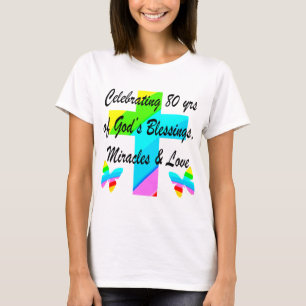 RELIGIEUS GEPERSONALISEERD 80E VERJAARDAG ONTWERP T-SHIRT