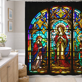 Religieus Glas in Lood Douchegordijn