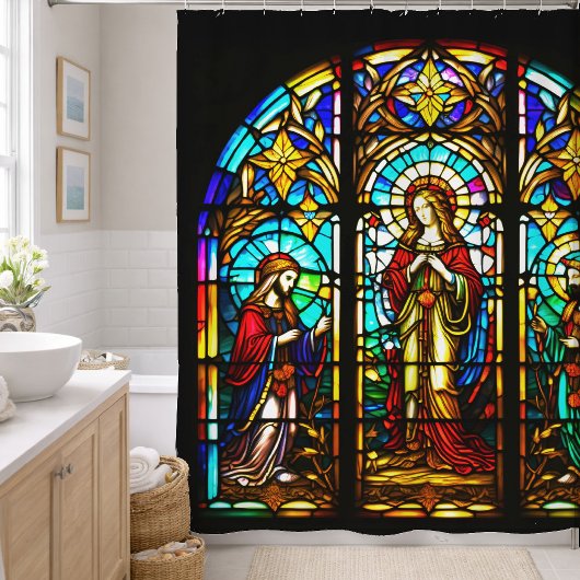 Religieus Glas in Lood Douchegordijn