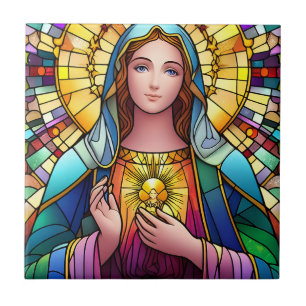 Religieus Glas in lood Tegeltje