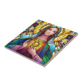Religieus Glas in lood Tegeltje (Zijkant)