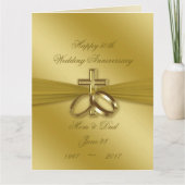 Religieus Golden 50th Wedding Jubileum 8,5 x 11 Kaart (Voorkant)
